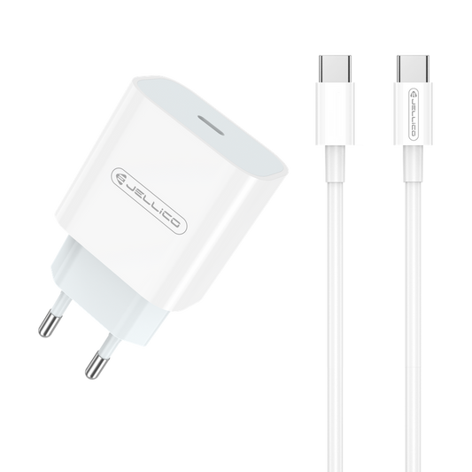 20W Ladegerät Netzteil + USB-C auf USB-C Kabel, Schnellladung für Apple/Samsung