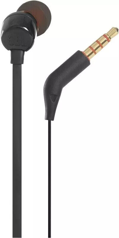 JBL Tune 110 In-Ear Kopfhörer mit Mikrofon – Pure Bass Sound, Schwarz/Weiß, 1er