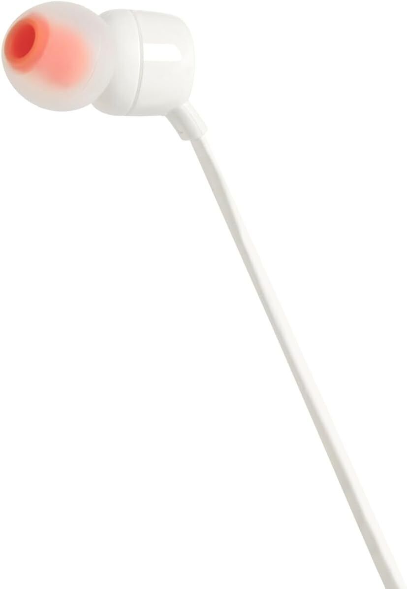 JBL Tune 110 In-Ear Kopfhörer mit Mikrofon – Pure Bass Sound, Schwarz/Weiß, 1er