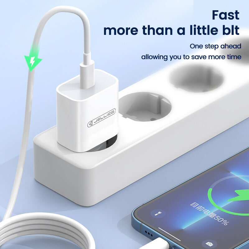 20W Ladegerät Netzteil + USB-C auf USB-C Kabel, Schnellladung für Apple/Samsung