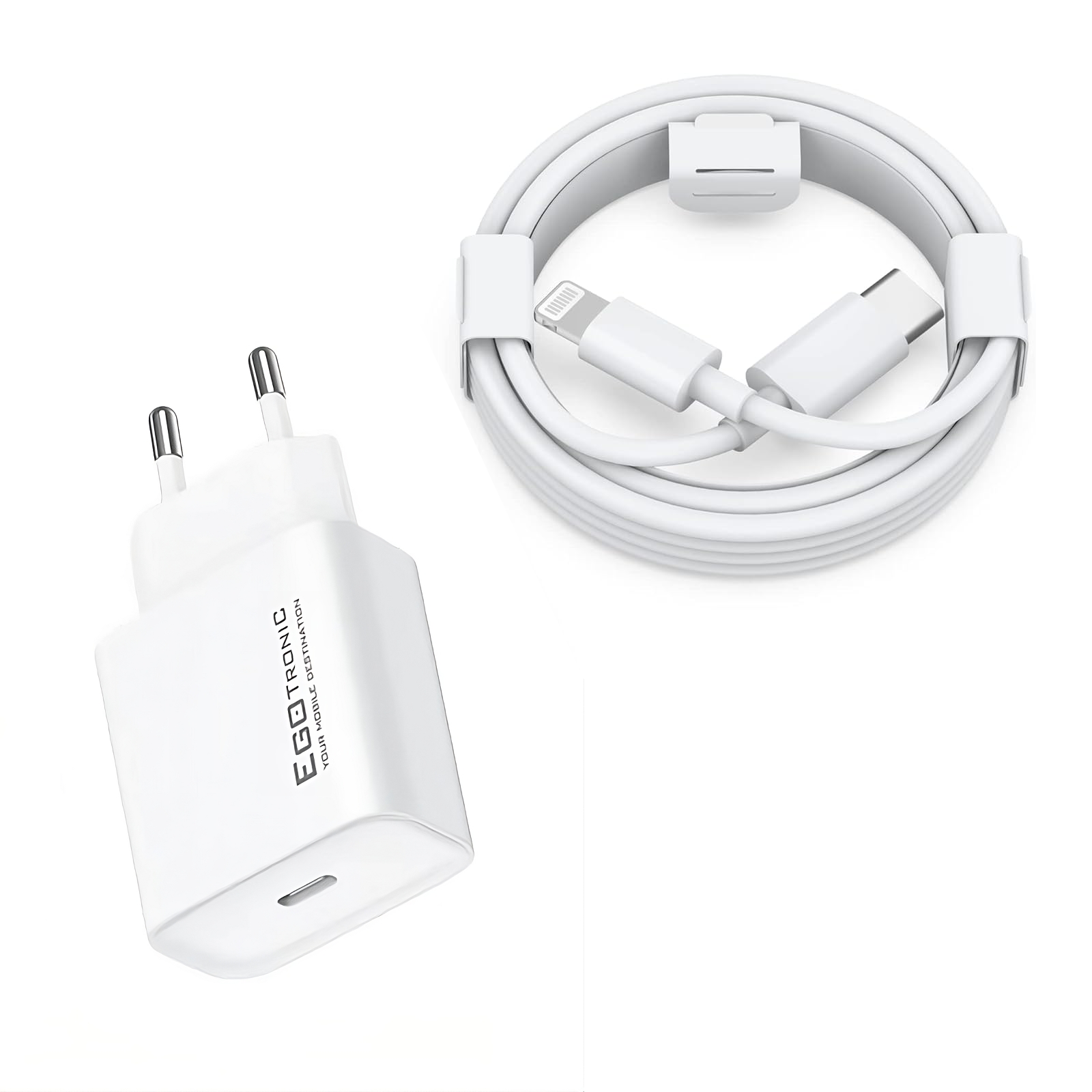 20W Ladegerät Netzteil + USB-C 8-Pin Kabel 2m für Apple iPhone/iPad
