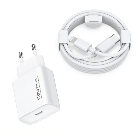 20W Ladegerät Netzteil + USB-C 8-Pin Kabel 2m für Apple iPhone/iPad