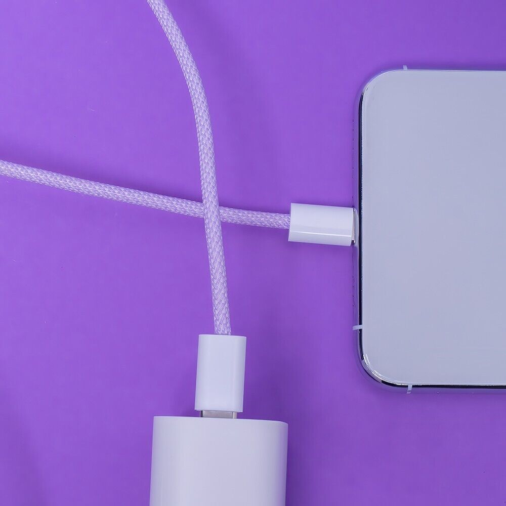 Maxlife MXUC-06 USB-C zu USB-C Kabel 1,0m Lila Nylon 20W