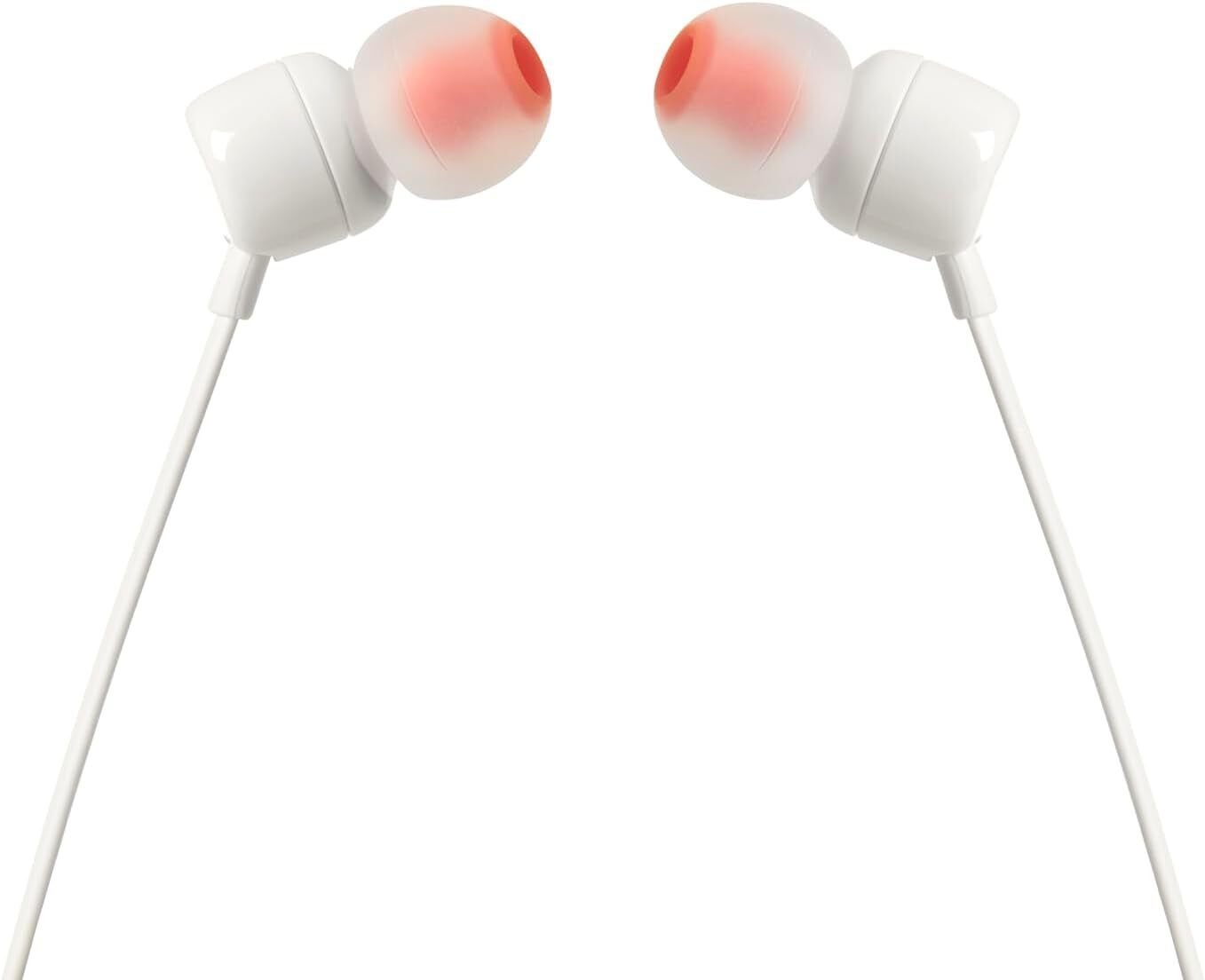JBL Tune 110 In-Ear Kopfhörer mit Mikrofon – Pure Bass Sound, Schwarz/Weiß, 1er