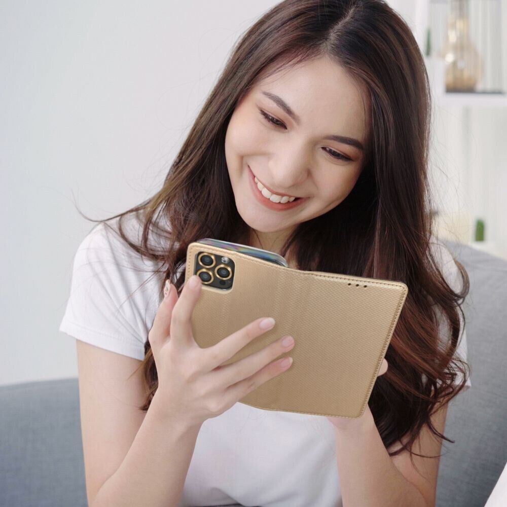 Book-Tasche für Samsung Galaxy A25 - Schutzhülle mit Magnetverschluss - Gold