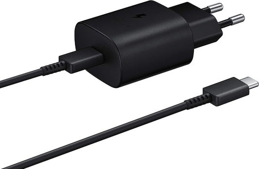Samsung 25W USB-C Ladegerät EP-TA800EBE + Samsung USB-C Ladekabel EP-DA705 Schwarz