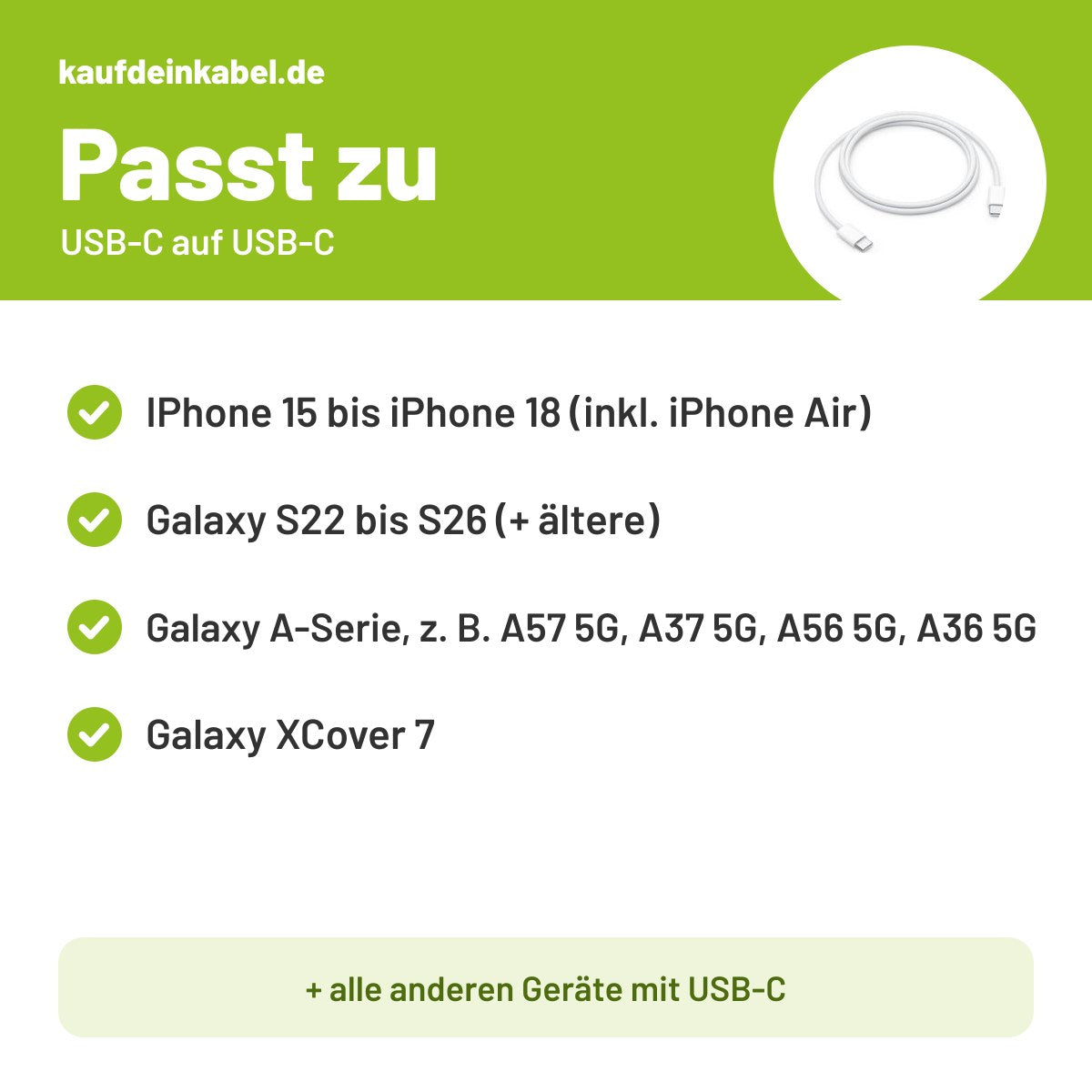 USB-C auf USB-C – Passt zu