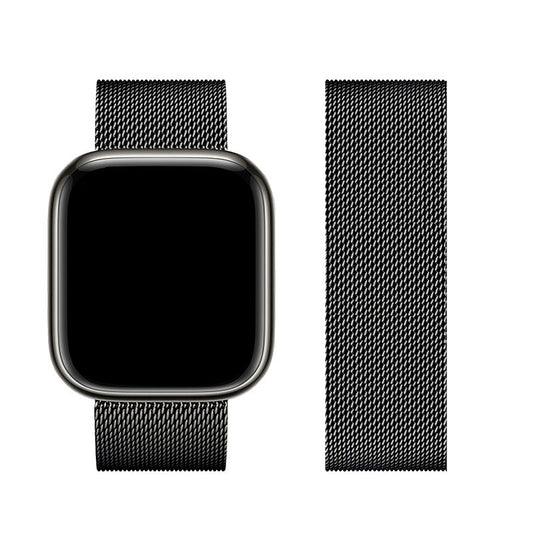 Milanese Loop Ersatzband für Apple Watch 42 / 44 / 45 / 49 mm schwarz
