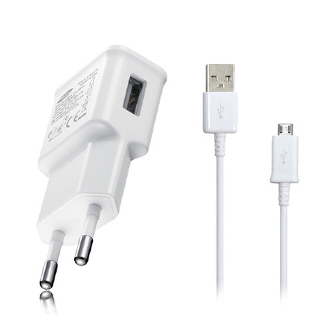 Samsung 10W Mikro-USB Ladegerät ETA-U90EWE Ladegerät ETA-U90EWE + ECB-DU4AWE Ladegerät 2 Ampere Weiß Bulk Micro USB
