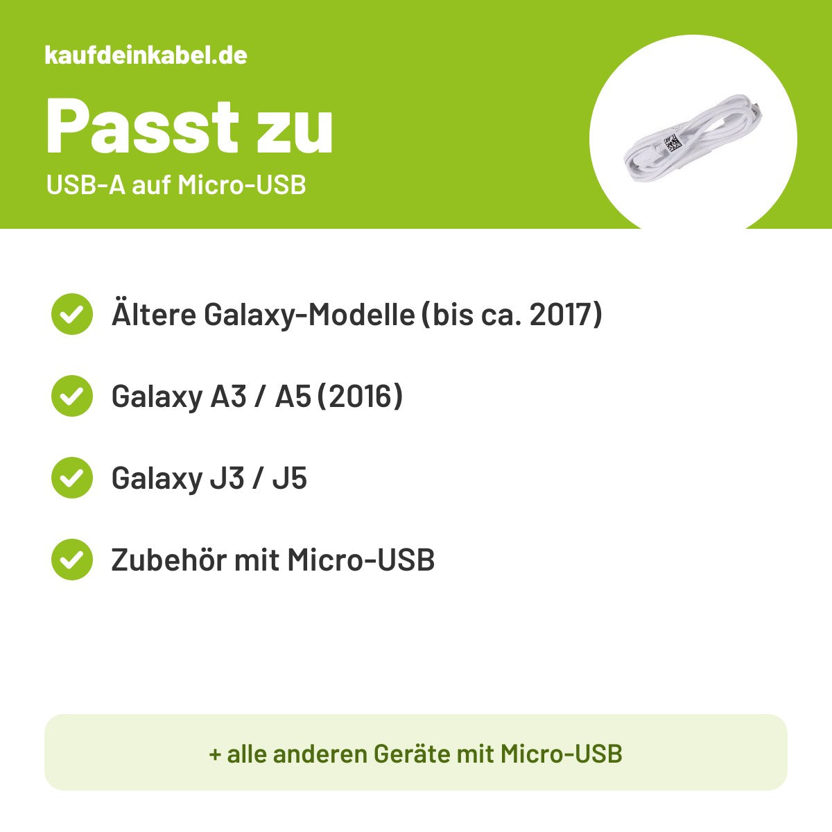 USB-A auf Micro-USB – Passt zu