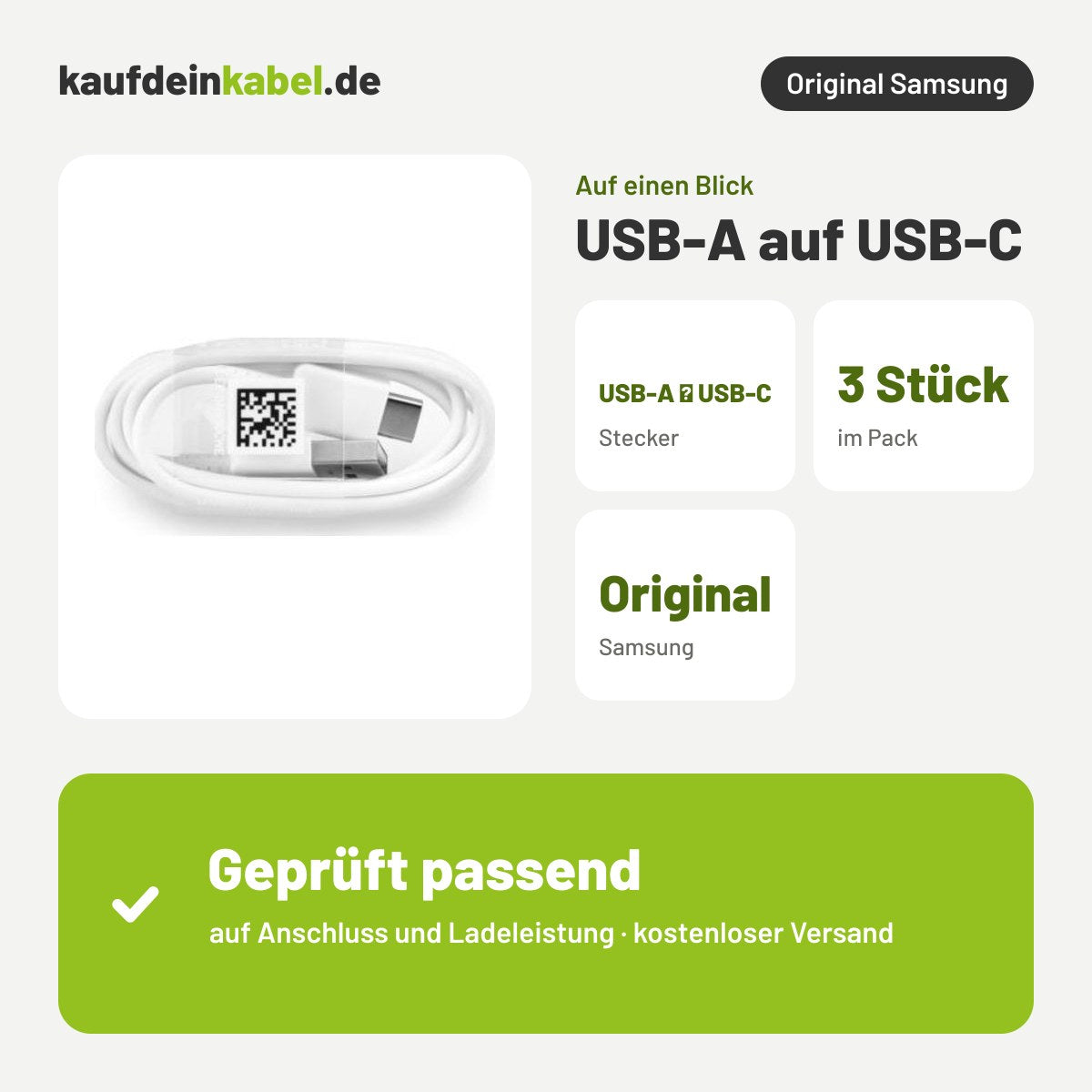 USB-A auf USB-C – Auf einen Blick
