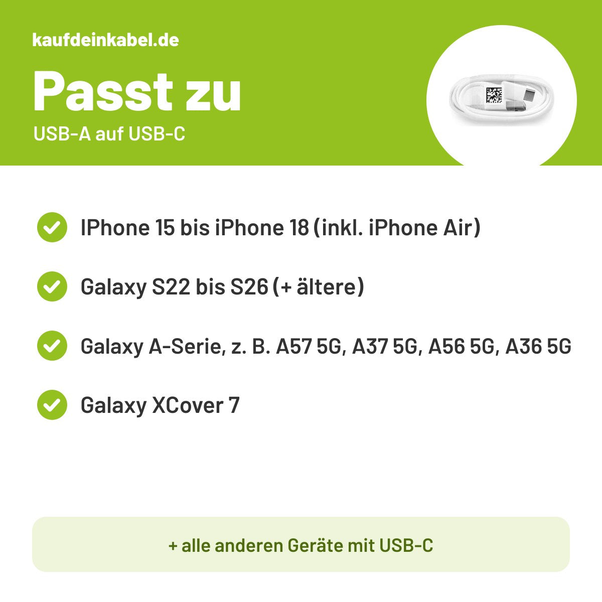 USB-A auf USB-C – Passt zu
