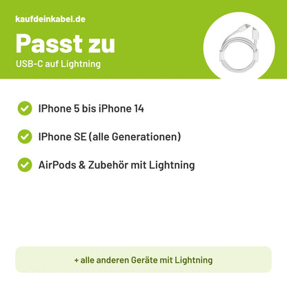 USB-C auf Lightning – Passt zu