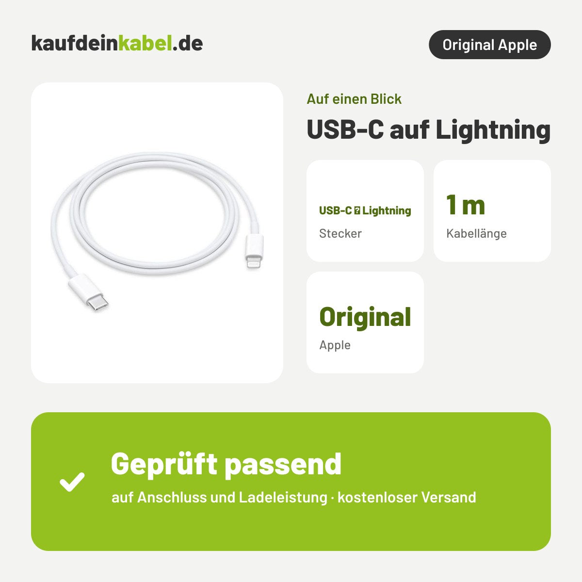 USB-C auf Lightning – Auf einen Blick