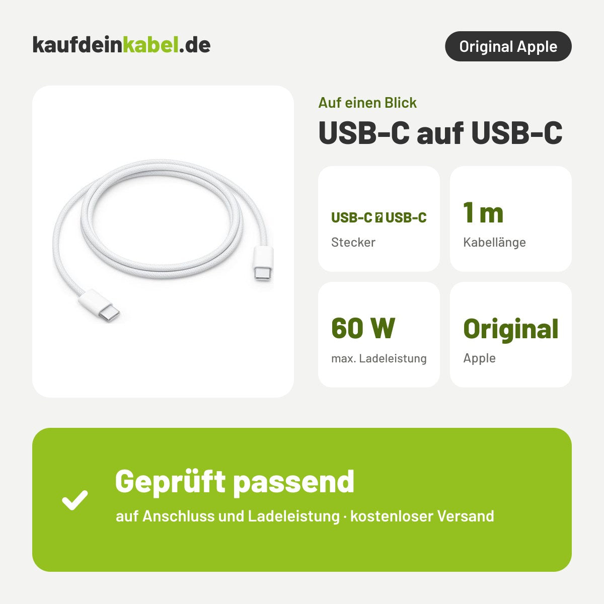 USB-C auf USB-C – Auf einen Blick